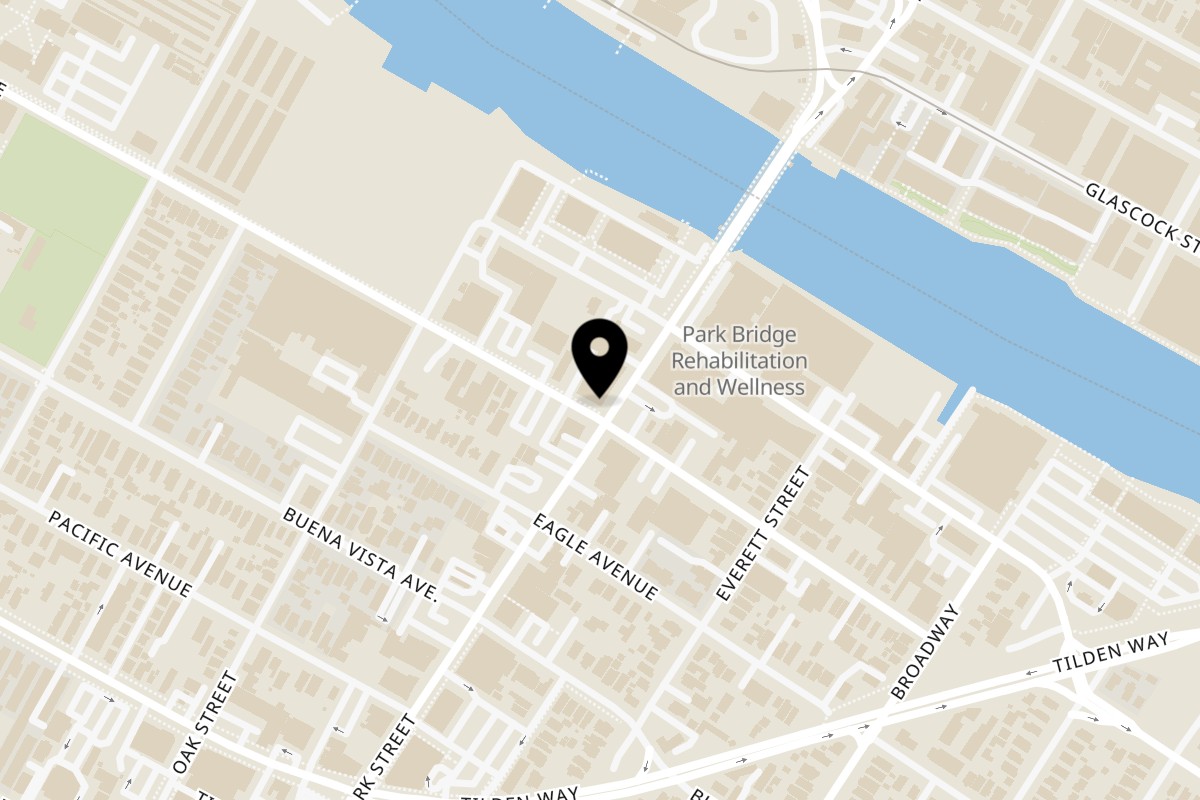 Map showing the location of The Park Street Tavern on 1901 Park St in Alameda